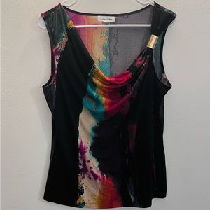 Calvin Klein Tank. Scoop Neck. Flattering Fit. Colorful